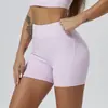 Pantalones de yoga sin costuras de verano de bloqueo de color transfronterizos de cintura alta ajustados para mujer, pantalones de fitness de tres cuartos con realce de glúteos color durazno