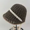Nuevo Estilo Sombrero de Pescador con Lazo y Adorno de Encaje Fresco para Mujer, Estilo Coreano y Japonés, Parte Delantera Ancha y Parte Trasera Estrecha, Hace que la Cara Parezca Más Pequeña, Protección Solar
