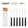 Cuchillo, Tenedor, Cuchara de Acero Inoxidable, Juego de Cubiertos de Mesa Estilo Occidental, Cuchillo de Mesa con Mango de PP, Cuchillo para Bistec, Cuchara de Mesa, Cuchara de Postre, Juego de Cuatro Piezas