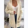 Cárdigan de Punto Trenzado con Aguja Gruesa de Comercio Exterior Europeo y Americano, Suéter de Color Sólido Versátil Estilo Perezoso, Chaqueta para Mujer, Primavera y Otoño Nuevo