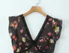 Vestido de Encaje de Corte Sesgado Floral para Mujer Otoño Estilo Europeo y Americano 2025 1665