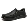 Zapatos de cuero transfronterizos para hombre otoño nuevo zapatos casuales de negocios de un paso suela blanda para hombres de mediana edad y ancianos zapatos de papá zapatos de hombre talla grande 46