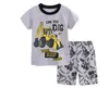 Nova Roupa de Casa Curta de Caminhão para Meninos Roupa de Verão Infantil Roupa de Ar Condicionado Pijama de Desenho Animado K017