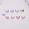 Decorações de Arte para Unhas Coração Listrado Fofo Pequenos Acessórios de Resina 3D Brincos DIY Presilhas de Cabelo Acessórios de Unha Vestíveis Atacado