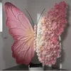 Decoración de ventana de exhibición de flores artificiales de mariposa gigante, soporte de mariposa floral, flor decorativa para accesorios de fotos y exhibición