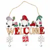 Nueva Decoración Navideña Adorno de Árbol de Navidad de Madera Placa de Puerta Colgador de Puerta Hombre Mayor Muñeco de Nieve Colgante de Pared Arreglo de Ambiente