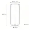 Vaso para refresco, vidrio de borosilicato alto, transparente, permite ver el contenido, apto para bebidas frías, de paredes rectas, alto, con popote, personalizable con un logo basado en tu diseño