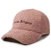 Boné de Baseball de Lã de Cordeiro Feminino para Outono e Inverno, Quente Boné de Lã Teddy com Letras Bordadas, Estilo Coreano, Emagrecimento Facial, Forrado com Fleece e Espessado