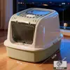 Caja de Arena para Gatos Extra Grande con Tapa abatible, Anti-Salida, Completamente cerrada, Inodoro para Gatos Desodorante, Base Anti-Salpicaduras, Caja de Arena para Gatos