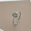 Sob a Árvore Banyan Anel Oval de Jade Artístico Vintage em Prata S925 para Mulheres, Novo Estilo Chinês Nicho Elegante Anel, Atacado de Joias de Prata