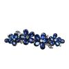 Elegante pinza de resorte de lujo de alta calidad cristal azul flor hueca pinza para el cabello pinza grande accesorios para el cabello plato cabello pinza para cola de caballo