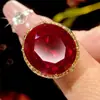 Novedad Más Vendida Joyería Huabi Base de Cobre Chapado en Oro Corindón Sintético Conjunto de Joyería Europeo y Americano Piedra Principal 18*20