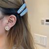 Aretes de Cristal Cuadrado de Moda de Alta Gama para Combinar con Todo Aretes Colgantes Geométricos Redondos Simples Aretes Flash Distintivos