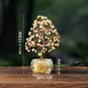 Árbol de la Fortuna de Citrino Natural, Grava de Cristal, Árbol de la Fortuna, Decoración para el Hogar y la Oficina, Adorno de Árbol de Cristal para Escritorio