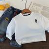 Camiseta Infantil 2026 Bugatang Outono Nova Listrada Urso Camiseta Básica para Meninos e Meninas, Versátil Camiseta de Manga Longa para Bebês