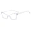 Nuevo estilo sin maquillaje y retro a juego para miopía con filtro de luz azul, lente plana, montura de gafas cuadrangular tipo ojo de gato, personalidad a juego, montura de gafas transfronteriza