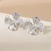 Pendientes Exagerados con Flor y Hoja Brillantes Electrochapados CCB de Venta Caliente Transfronteriza para Mujer, Pendientes de Moda con Personalidad Estilo Europeo y Americano