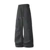 Calça Cargo G-stone com Cordão Cintura Totalmente Elástica Perna Larga Camada Dupla Bolsos Laterais 3D Leve Caimento Multicolor Casual Longa