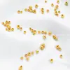 Retenção de cor forte contas douradas contas redondas ouro real contas soltas pulseira diy com contas material de joalheria acessórios