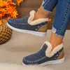 Zapatos de algodón de talla grande transfronterizos, nuevos zapatos de invierno para mujer, botas de nieve afelpadas y engrosadas, botines sin cordones, botines de algodón modernos y cálidos