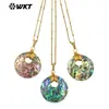 WT-JN300 padrão de cor natural azul roxo abalone pingente redondo colar versátil para usar em camadas joias