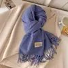 Bufanda Nueva de Color Puro Imitación Cachemir para Mujer en Invierno, Monocromática, Versátil, de Alta Gama, Protector de Cuello Cálido, Bufanda para Cuello para Parejas