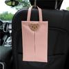 Caja de pañuelos para coche de dibujos animados, creativa, de cuero tejido, para colgar en el asiento del coche, suministros para el interior del coche DIY