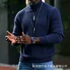 Suéter de punto para hombre transfronterizo en stock 2026 invierno nuevo ajuste slim suéter de punto trenzado para hombre venta al por mayor tops modernos para hombre