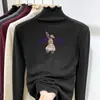 Top estiloso de outono para meninas, de veludo alemão dupla face, com babados, camada base, gola alta discreta, para crianças mais velhas, peça externa casual e quente