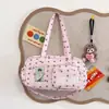 Bolso de hombro para mujer con estampado de estrellas y lunares de moda, bolso cruzado casual estampado estilo coreano, bolso tote de estudiante para llevar debajo del brazo