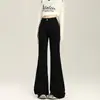 2026 blancos, holgados, versátiles pantalones acampanados, largos hasta el suelo, jeans de tiro bajo, estilo mujer, estilo americano, pantalones de pierna ancha de moda, disponibles para dropshipping
