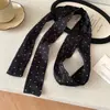 Bufanda Larga de Seda de Lunares, Bufanda Decorativa para el Cuello, Pañuelo Multiusos para la Cabeza, Cinta para el Cabello, Cinturón, Bufanda de Seda, Estilo Delgado de Verano, Multiusos
