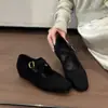 Sapatos Femininos de Salto Interno com Estampa de Leopardo, Estilo Francês de Nicho, Tiras Cruzadas, Bico Quadrado, Mary Janes, Corte Baixo, Sapatilhas Planas