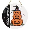 Amazon Mais Vendido Halloween Caveira Fantasma Teia de Aranha Placa de Porta de Madeira Pingente de Decoração de Casa de Madeira Impressão