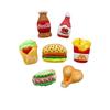 Mini tamaño pequeño Comida de Juguete Hamburguesa Pata de Pollo Coca-Cola Accesorios de Resina DIY Taladro de Uñas para Niños Funda de Teléfono Decoración de Pasador