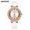SANDA SANDA Novo 3212 dois pinos luz noturna à prova d'água com incrustação de diamante moda relógio simples de moda masculino e feminino