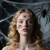 Adesivo de Tatuagem de Aranha Transfronteiriço Novo Teia de Aranha Escura Avançada Adesivo para Rosto de Maquiagem Adesivo de Tatuagem Engraçado de Halloween