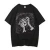 Camiseta Ito Junji para Hombre Punk Hip-Hop Manga Corta Algodón de Alta Calidad Camiseta Casual Patrón de Anime Unisex