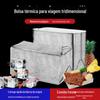 Saco térmico de folha de alumínio tridimensional descartável para embalagem de frutos do mar, pizza, comida, churrasco. Bolsa fria térmica para entrega refrigerada