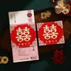 Envelopes de Dinheiro Atacado para Casamentos, Pacotes Vermelhos com Palavras Felizes, Tiras Selantes, Dote, Presentes de Noivado, Suprimentos de Casamento
