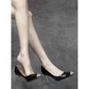 Zapatos de Tacón Alto Sexy de Aguja 2025 Nuevas Bailarinas Transpirables con Punta de Diamante Bailarinas de Charol Zapatos Simples
