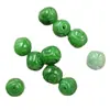 Cuentas de color verde esmeralda con patrón verde seco, cuentas sueltas de jade estilo vintage, cuentas de barril de esmeralda, cuentas finamente talladas para la fabricación de joyas