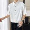 FW10427 2025 Novo Estilo Maduro Leve Verão Novo Camisa Manga Média Masculina Sem Passar Manga Curta Top Casual