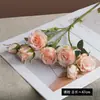 Flor Rosa Artificial Vintage com Borda Queimada Decoração de Casa Material DIY Decoração de Casamento Adereço de Fotografia Essencial de Outono