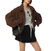 Chaqueta de Manga Larga Suelta de Color Sólido con Solapa Estilo Ropa de Trabajo para Mujer, Nuevo Otoño/Invierno 2026 Vintage Elegante de Gama Alta Versátil