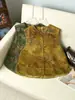 Roupas femininas estilo chinês com bordados e pedrarias intrincados, colete jacquard de rayon, jaqueta vintage sem mangas para primavera e outono