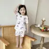 Pijama para Niños Niños Traje Delgado de Manga Corta Niñas Ropa de Casa para Aire Acondicionado Seda de Hielo Transpirable Clase A 0-10 Años Bebé
