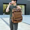 Mochila de lona transfronteiriça, bolsa de computador para estudante de grande capacidade, bolsa de armazenamento de viagem casual multiuso, mochila vintage