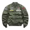 Chaqueta de aviación MA1 para primavera y otoño, chaqueta de vuelo de la Fuerza Aérea para hombre, chaqueta cruzada para hombre, mono, cuello de béisbol, top