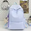 Mochila Fashion Estilo Floresta Cor Sólida Ins para Estudante Universitário Carta Mochila Campus Simples Trabalho Deslocamento Mochila de Grande Capacidade